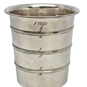SOLD ON MEMO--Sterling Measuring Cup Inscribed 'To The World's Greatest Cook'